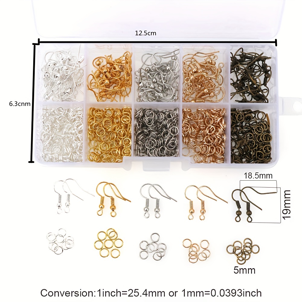 600PCS Iron Ear Hook And Ring for DIY Earring Making